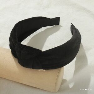Black Velveteen Top Knot Headband